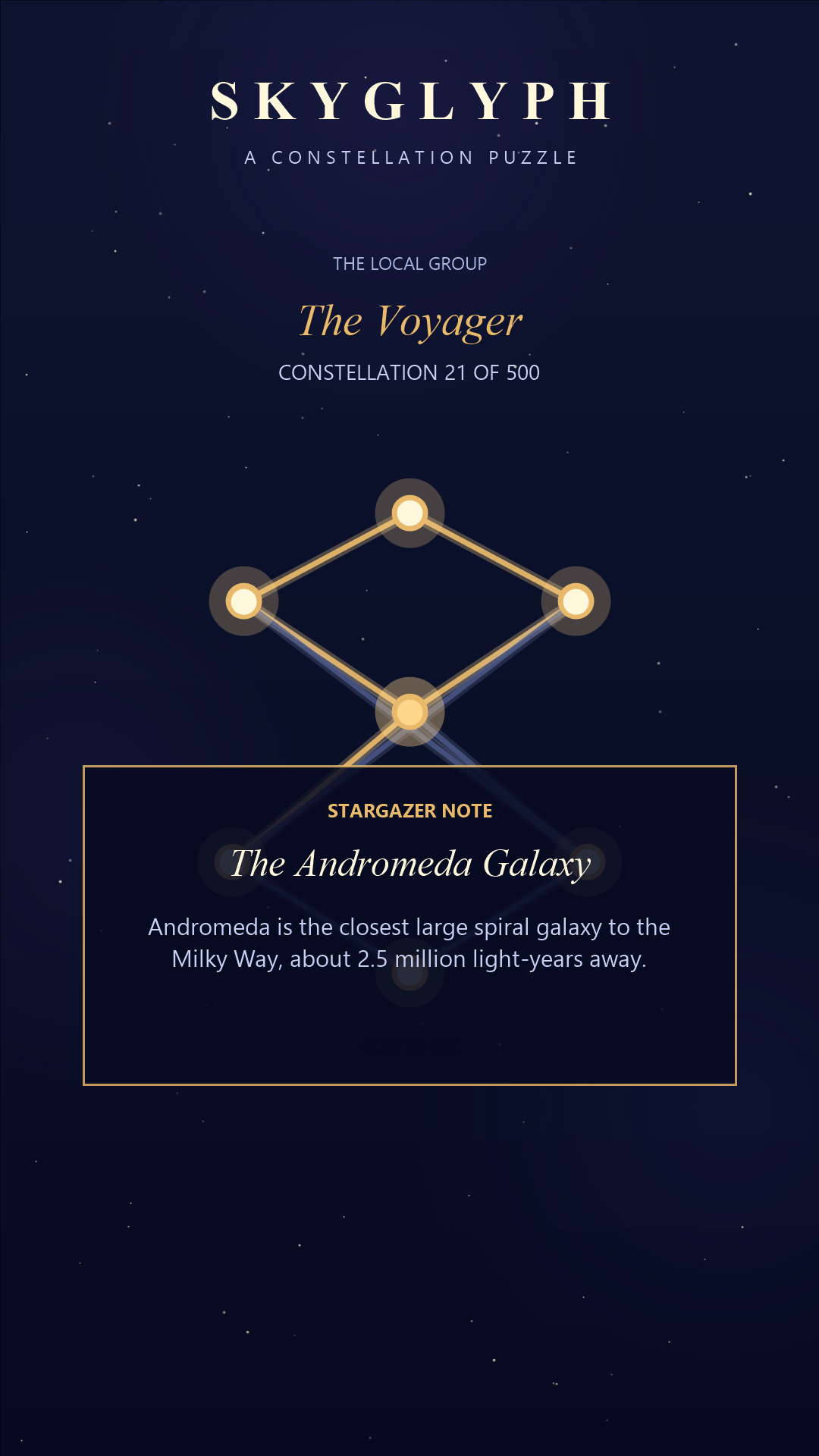 Skyglyph astronomy fact